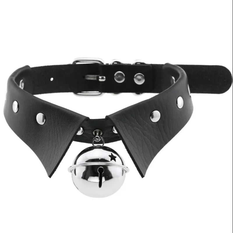 Harajuku Gothic Spike Rivet Star Choker Necklace – Black Bowknot PU Lace Leather Y2K Hip Hop Rock Jewelry for Girls