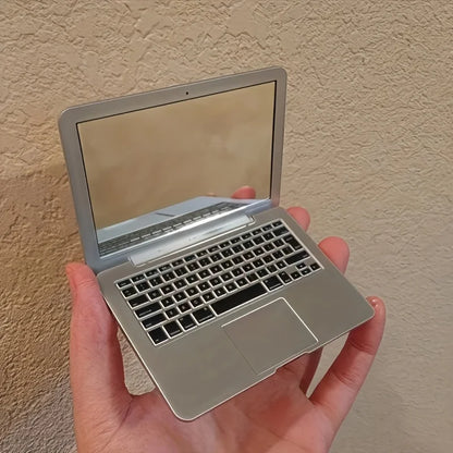 Mini Computer-Shaped Makeup Mirror - Portable Folding Pocket Mirror for Travel & Daily Touch-Ups