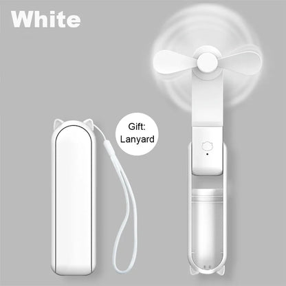 Portable Mini Handheld USB Fan – Rechargeable Folding Pocket Fan with Battery, Cooling Hand Fan and Power Bank Function
