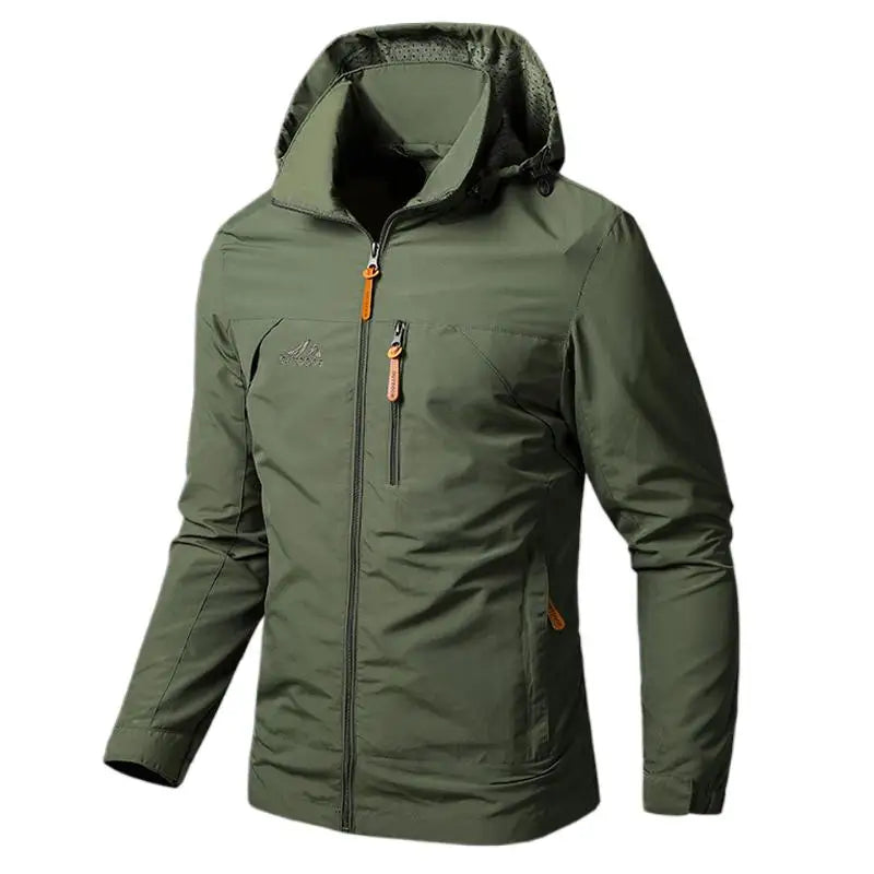 Men’s Waterproof Military Windbreaker Jacket - Hooded Autumn Outdoor Hiking, Biking & Casual Bomber Coat