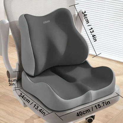 Memory Foam Seat Cushion - Lumbar Support Pad for Car, Office Chair & Desk Use