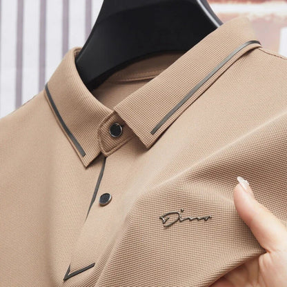 Men's Premium Luxury Polo Shirt - Seamless Cool Fabric Slim Fit Business Golf Top
