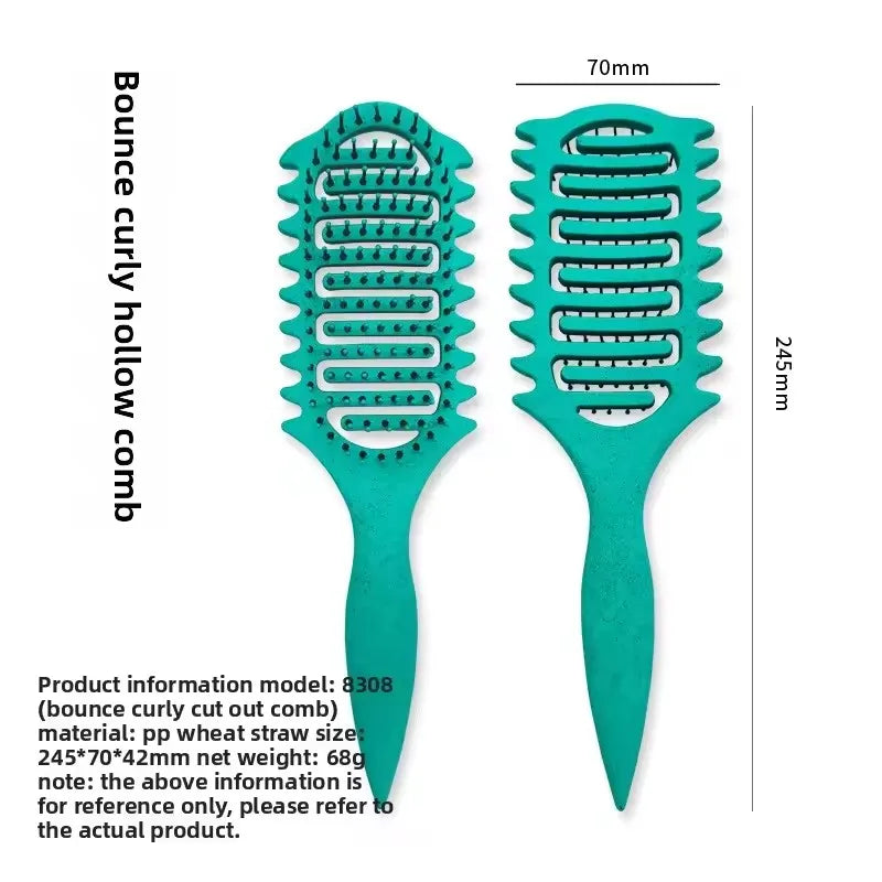 Curl Define Styling Brush - Hollow Detangling Comb for Wet Curly Hair Shaping & Styling