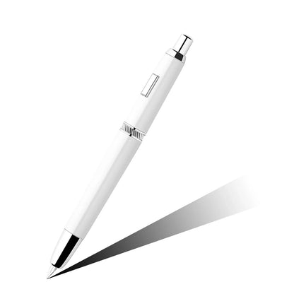 Majohn A1 Press Fountain Pen - Retractable EF Nib 0.4mm, Metal Matte Black Ink Pen with Converter, Ideal Student Gift
