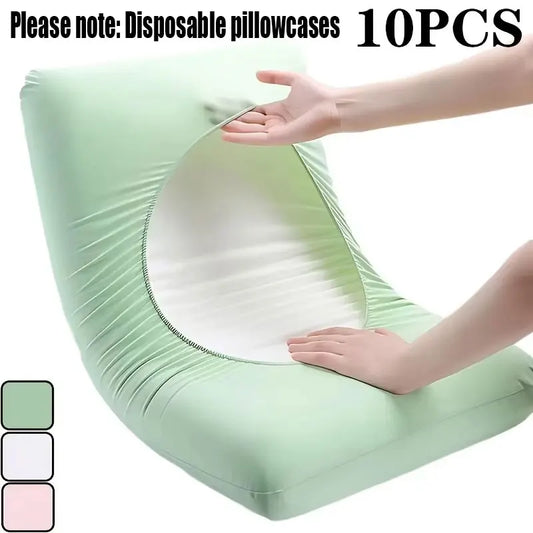 10PCS Disposable Pillow Cases - Thick Breathable Single Use Pillow Covers for Travel & Hotel Comfort