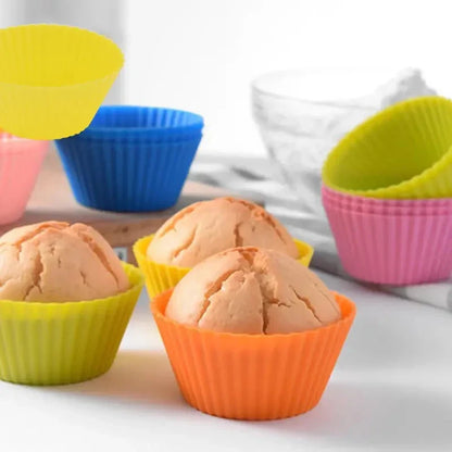 Reusable Silicone Round Cake Mold Set – Muffin & Cupcake Baking Tools for DIY Wedding, Birthday & Party Decorations