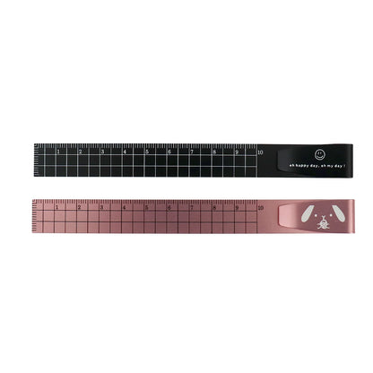 2PCS Metal Bookmark Ruler - 10cm Aluminum Double-Sided Metric Measuring Scale Tool