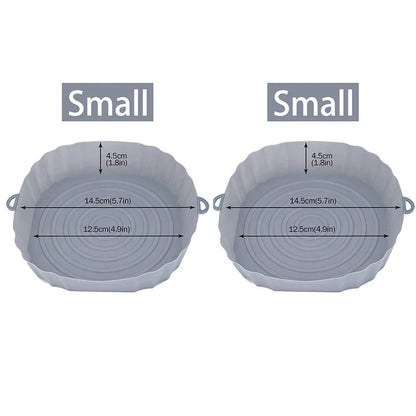 Reusable Air Fryer Silicone Pot & Baking Tray Set – 1/2/3PCS Silicone Basket for Pizza, Fried Chicken & Grill