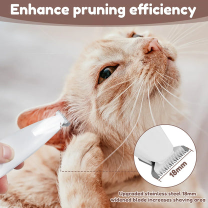 New Dog Paw Trimmer with LED Light – Waterproof Pet Hair Clipper with LED Display & 18mm Wide Blade for Grooming
