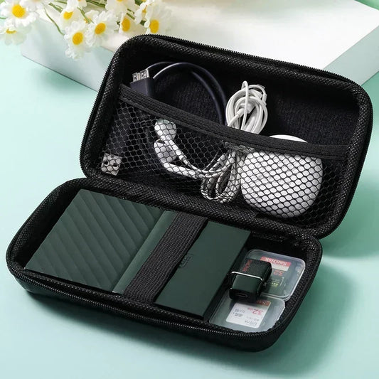 U Disk Data Cable Zipper Bag: Mobile Charger Protection for Phone & Hard Disk - Storage Pouch with Folding Design for Compact Organization