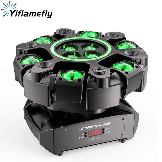 Yiflamefly 150W Moving Head DJ Light - RGBW 6-Arm DMX512 Stage Lighting Effect for Events & Parties