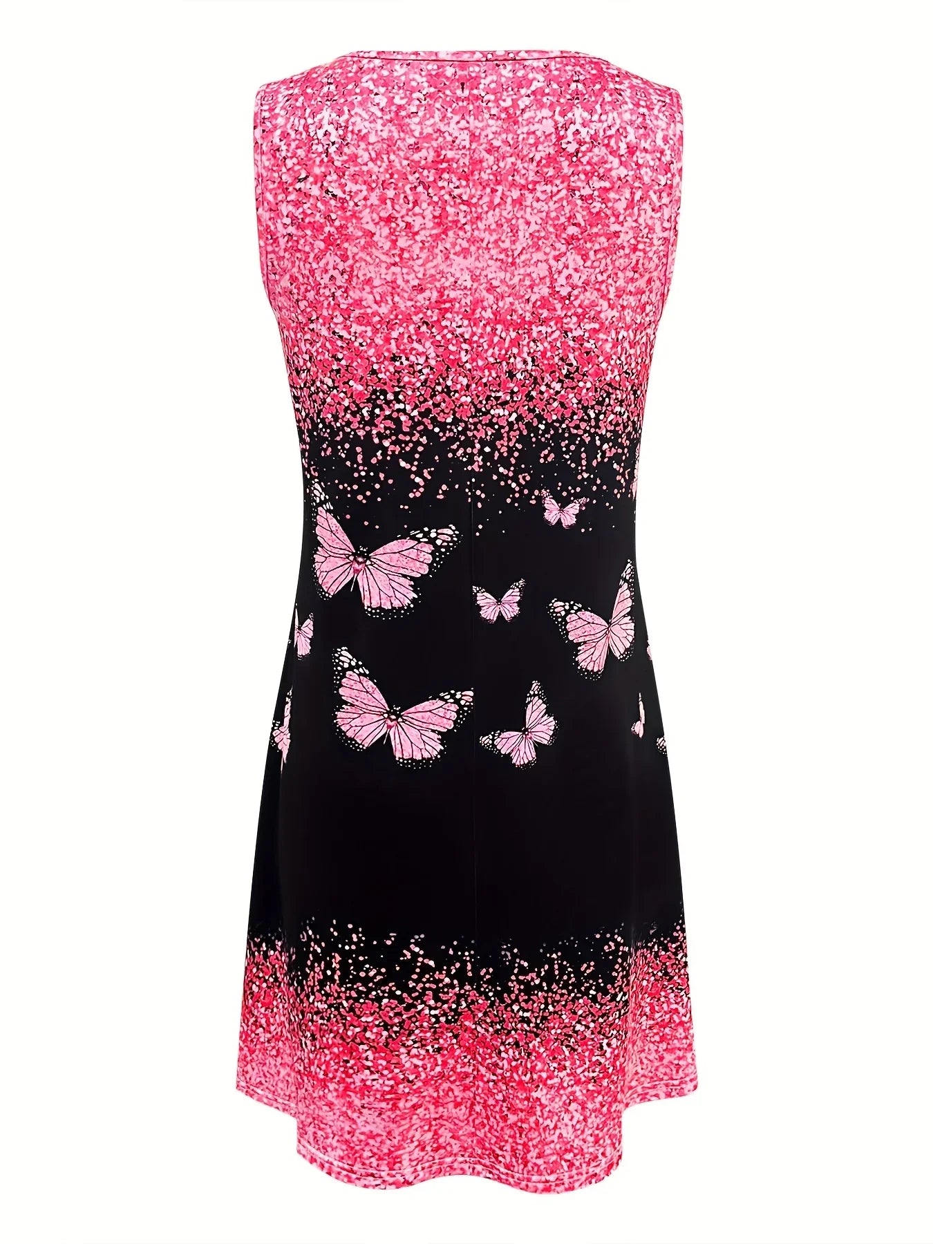 Women’s Sleeveless O-Neck Tank Dress – Sparkling Y2K Summer Casual Oversized Dress for Vacation & Travel