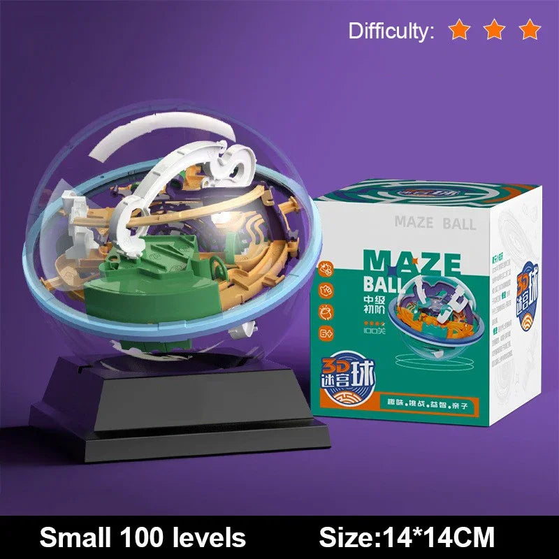 3D Puzzle Ball Maze Toy - Montessori Labyrinth Challenge Game for Kids Balance Training