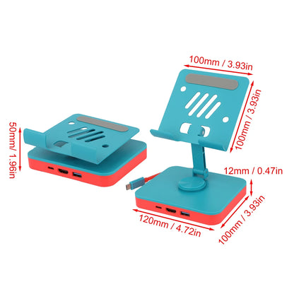 RGEEK 3-in-1 Adjustable Nintendo Switch Pad Stand — USB-C Hub with HDMI 4K 60Hz, USB 2.0 & 100W PD Charging Ports