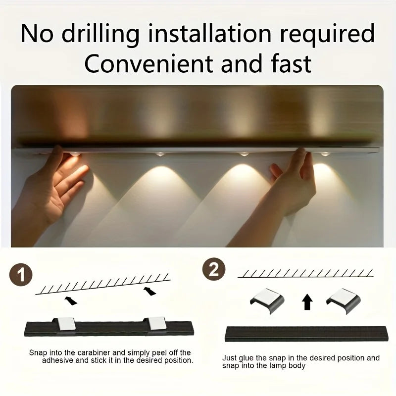Wireless LED Motion Sensor Night Light – Ultra-Thin USB Lamp for Kitchen, Cabinet, Wardrobe & Bedroom Indoor Lighting