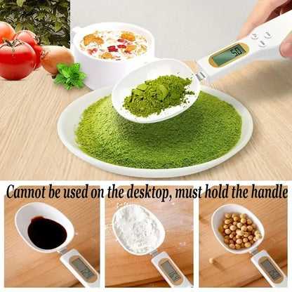 Mini Spoon Scale | Digital Kitchen Scale with LCD for Measuring Food | 0.1-500g Weight Measure for Flour, Milk, Coffee Powder