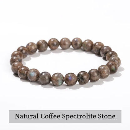 Natural Stone Beaded Bracelet - Obsidian, Fluorite & Quartz Healing Stretch Jewelry for Men & Women