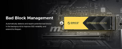 ORICO PCIe 4.0 M.2 NVMe SSD O7000 – 7400MB/s Internal Solid State Drive for PS5 Gaming & Content Creators (1TB/2TB/4TB, M Key 2280)