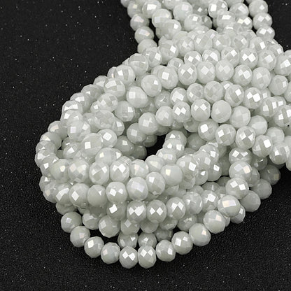 Flat Faceted Crystal Glass Beads Strand – 3–10mm Spacer Beads for DIY Jewelry & Necklace Making