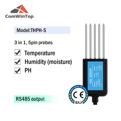 Soil Moisture, Temperature, Humidity, EC, pH & NPK Sensor - 4-20mA, 0-5V, RS485 Modbus for Accurate Soil Measurement