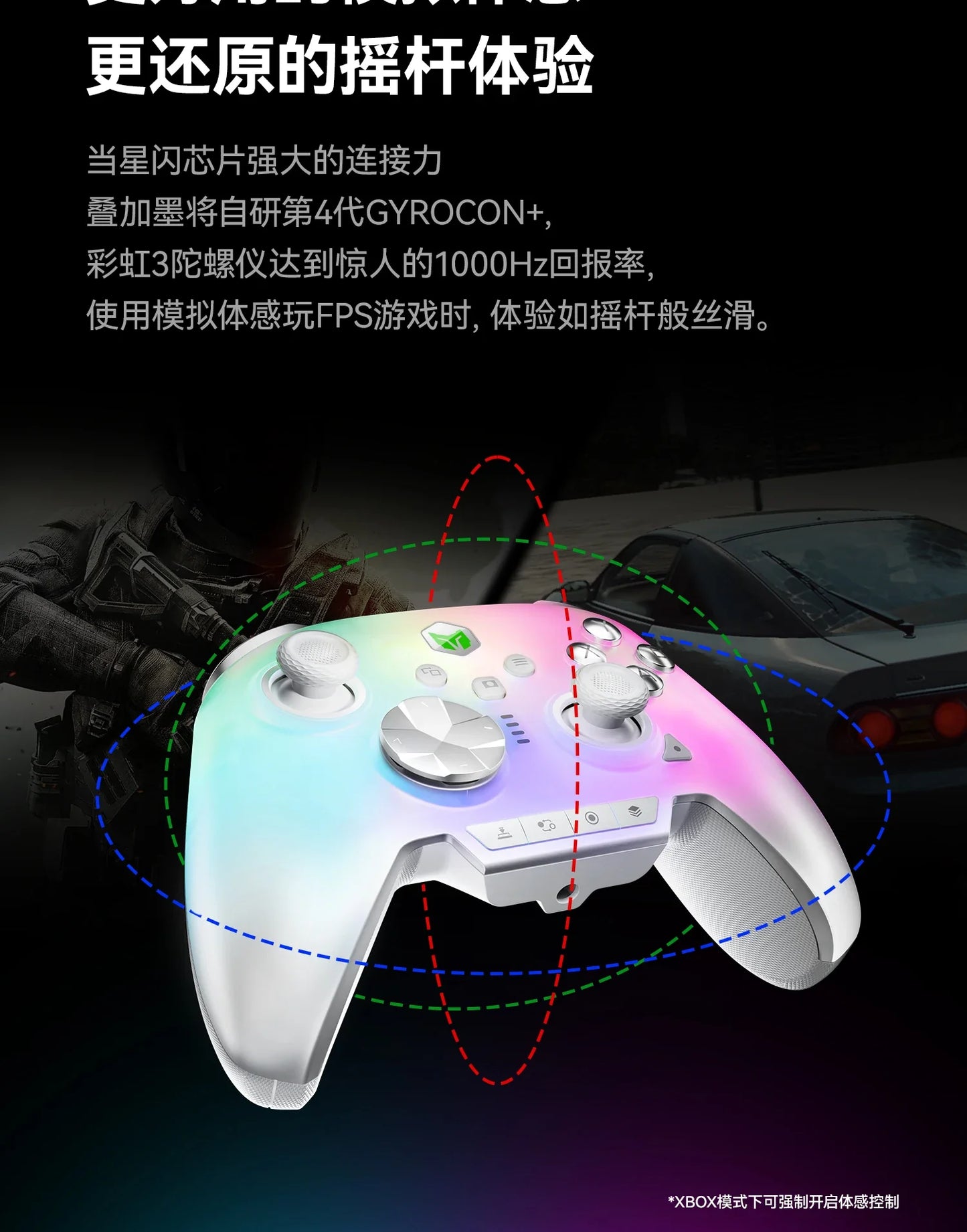 Bigbigwon Rainbow3 Wireless Game Controller Charging Base – RGB Magnetic Dock for PC Gaming
