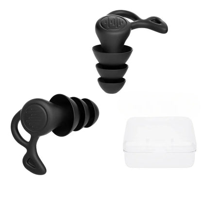 3-Layer Anti-Noise Silicone Earplugs – Reusable Waterproof Swimming & Sleeping Ear Protectors for Diving, Surfing & Comfort Fit