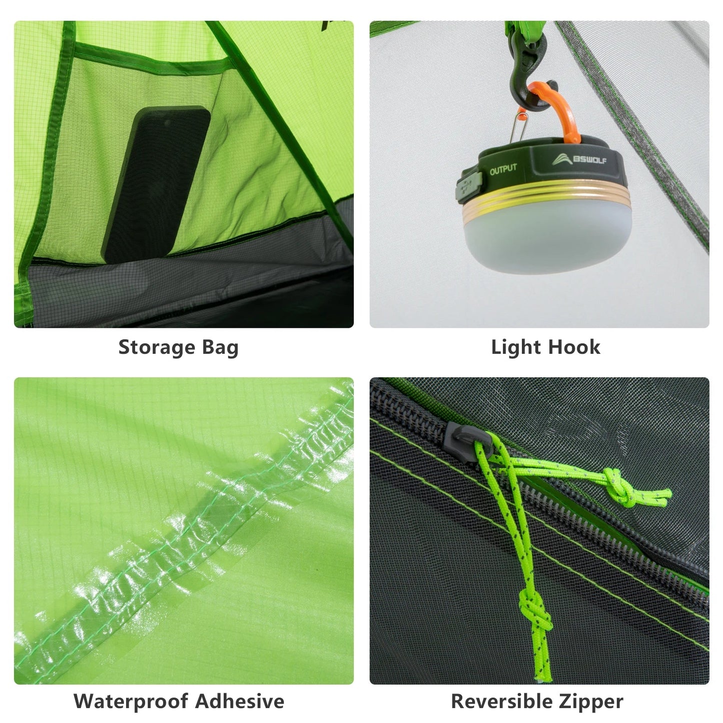 BISINNA 2-Person Ultralight Camping Tent – 20D 380T Nylon, Double Layer Waterproof Backpacking Tent for Hiking & Travel with Free Mat