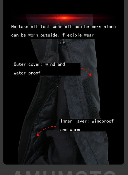 AMU Motorcycle Quick Take-Off Pants - Waterproof, Windproof, Thermal Protective Gear for Men & Women