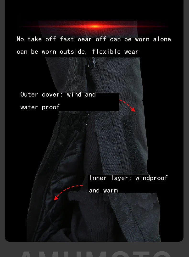 AMU Motorcycle Quick Take Off Pants – Waterproof, Windproof, Thermal Protective Gear for Men & Women
