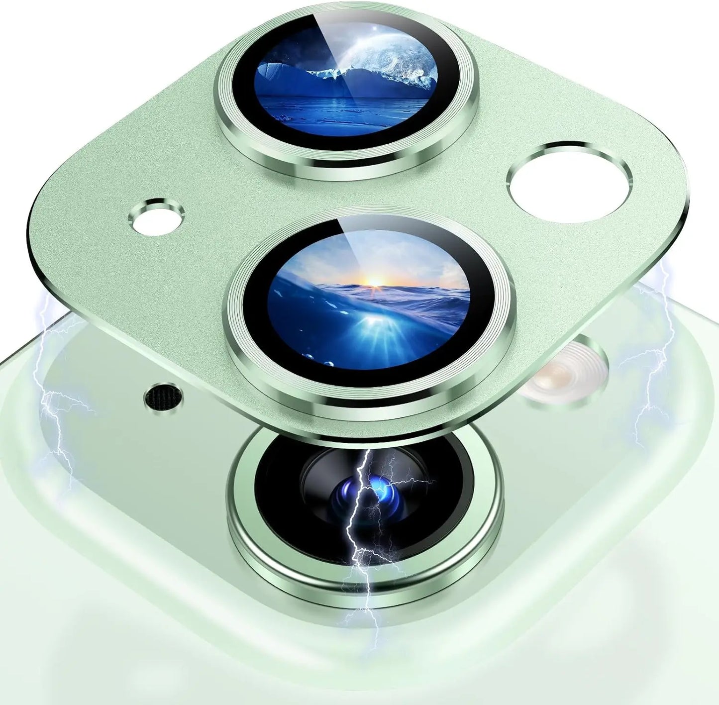 Titanium Gray Metal Camera Lens Protector - Premium Glass Protection Cover for iPhone 15 Pro Max, 14 Pro & 13 Series