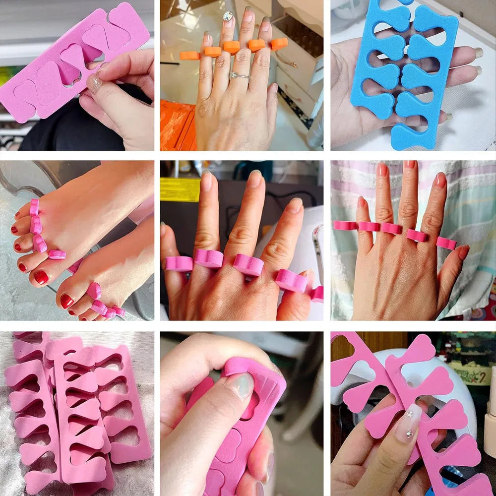 50 Pairs Soft Toe Separators – Flexible Heart Shape Nail Art & Pedicure Tools for Manicure Practice & Foot Care Support