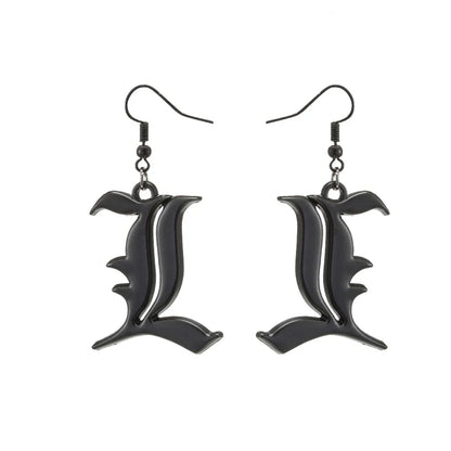 Death Note Anime Book Drop Earrings - Black L Cosplay Jewelry Birthday Gift
