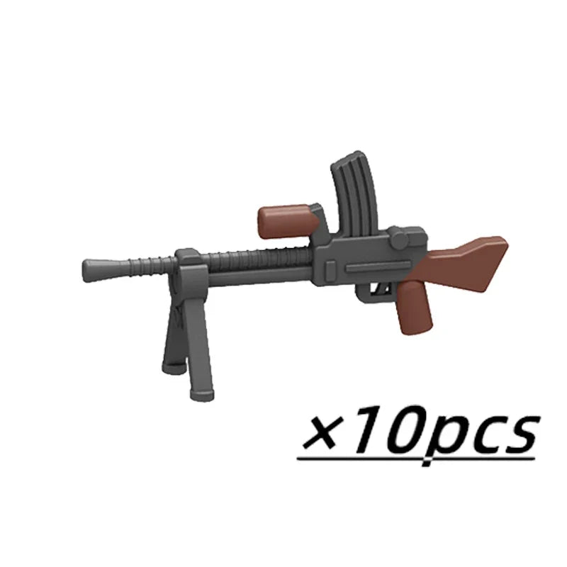 Military Soldier Building Block Figures - MOC Army Weapons Set with Rifles, Rocket Launcher & Mini Gun Toy Gift