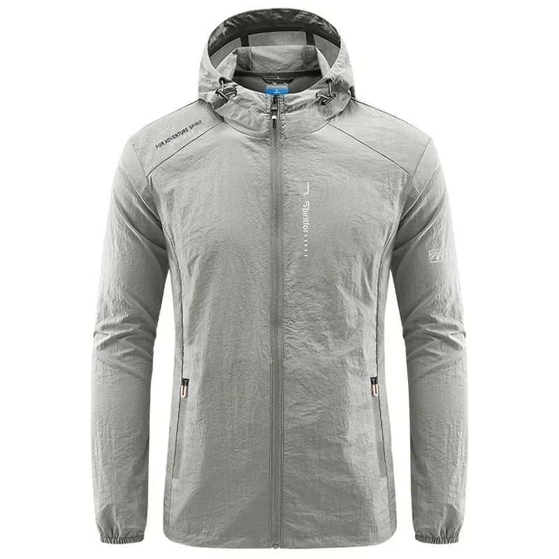 Men’s UPF 50+ UV Protection Jacket - Quick-Dry Lightweight Hooded Windbreaker for Hiking, Fishing and Cycling
