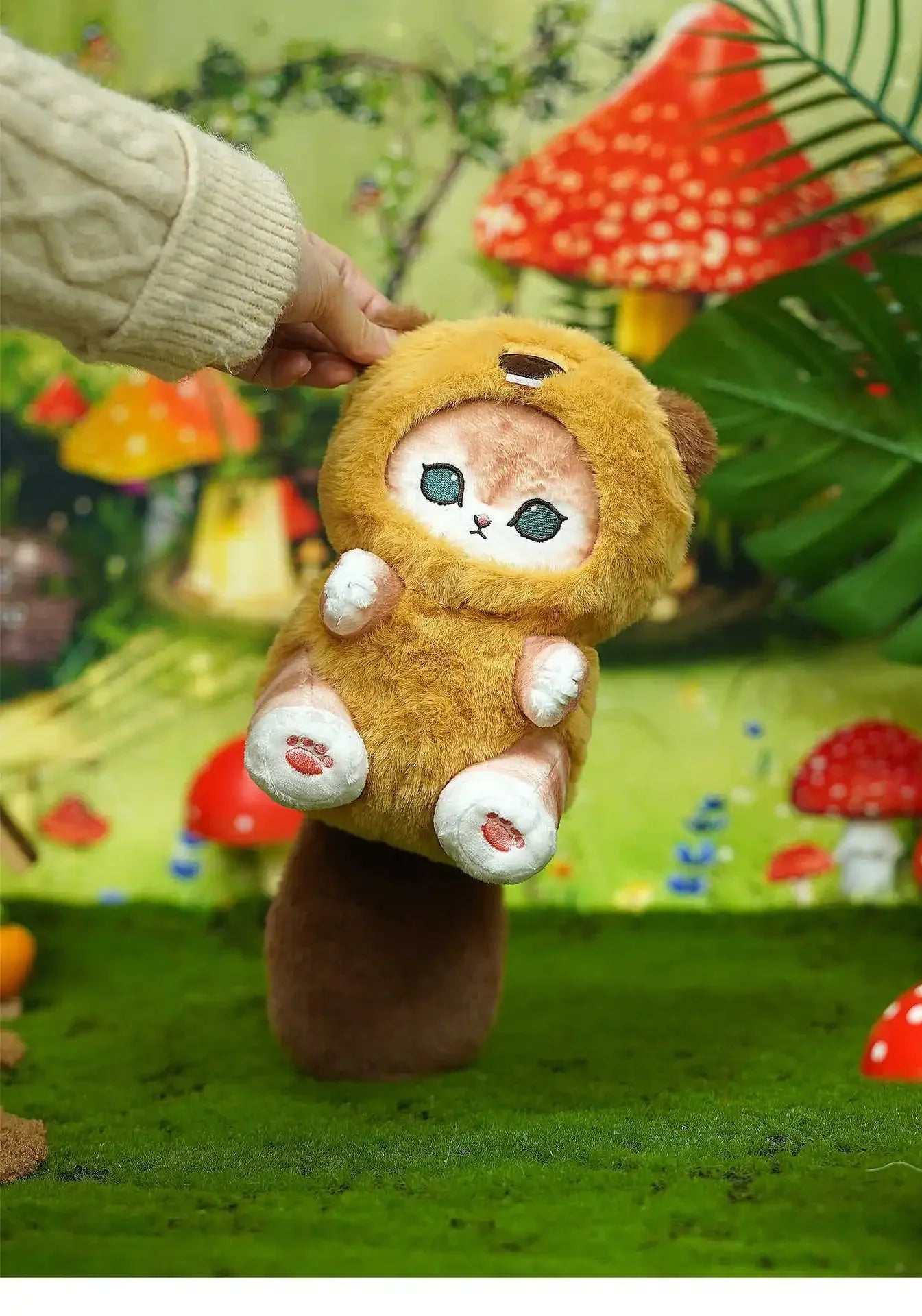 Kawaii Mofusand Shark Cat Keychain — Cartoon Cross-Dressing Doll Pendant for Backpack Decor