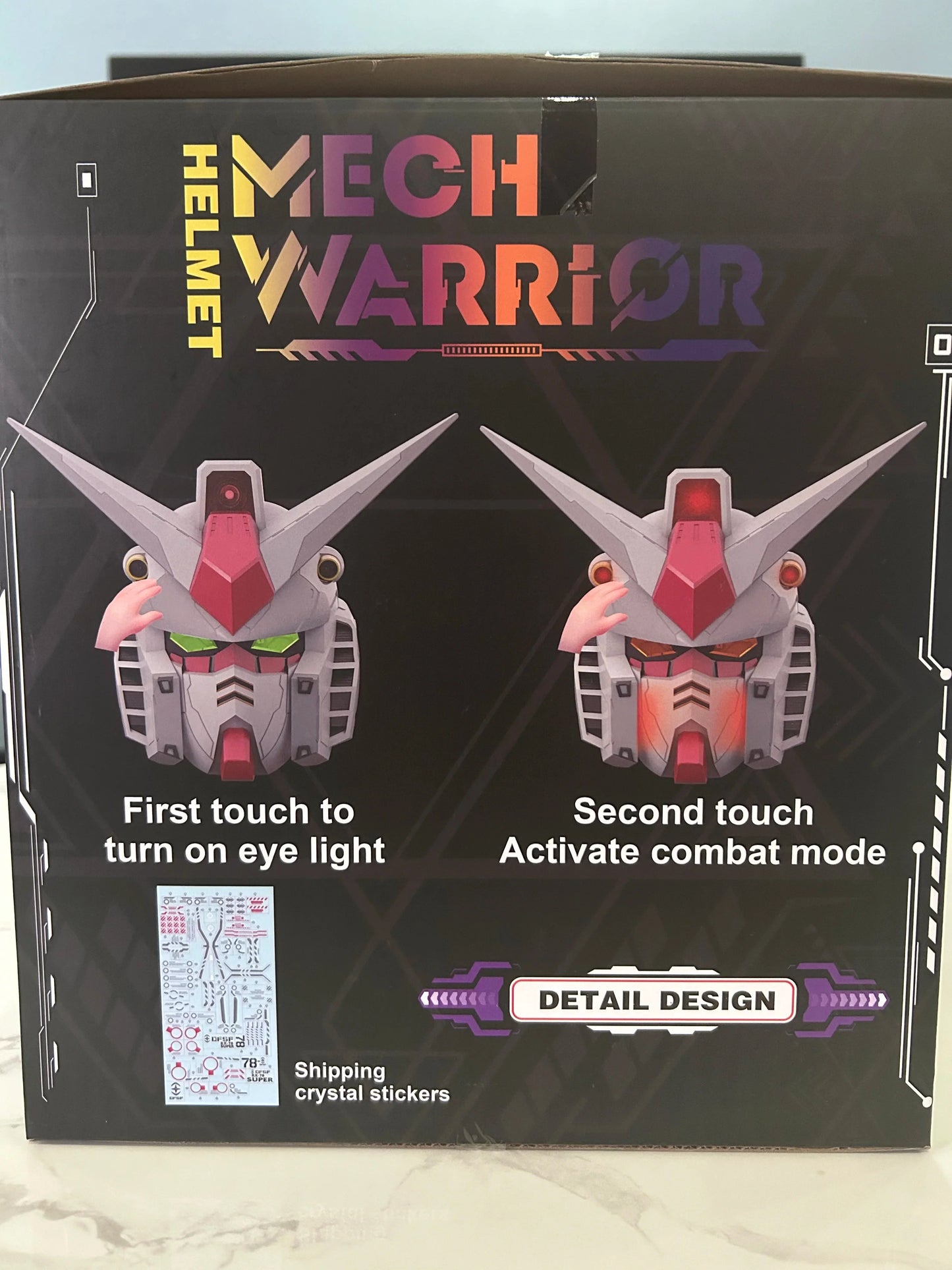 Vol.1 RX-78-02 Cyberpunk Helmet – 1:1 Mech Robot Mask with Touch Control Light, Cosplay Costume & Halloween Toy Gift for Kids