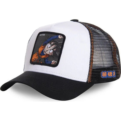 Dragon Ball Son Goku Embroidered Cap - Adjustable Hip Hop Trucker Mesh Sun Visor Hat for Men & Travel