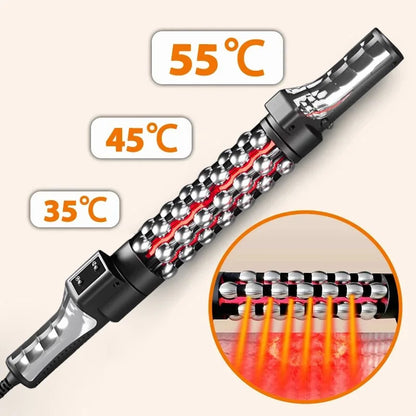 36W Red Light Heated Massage Device - 360° Rotating Roll Massager for Body & Anti-Cellulite Treatment