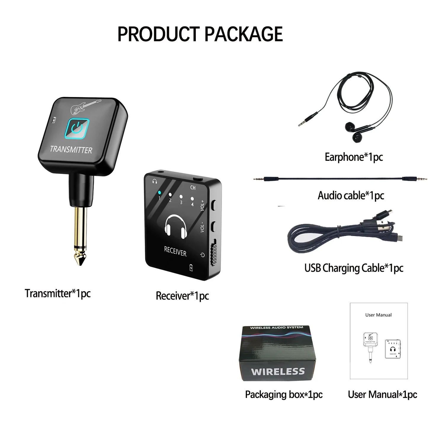 Wireless IEM In-Ear Monitoring System – Transmitter & Lavalier Receiver for Band Rehearsals