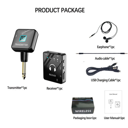 Wireless IEM In-Ear Monitoring System – Transmitter & Lavalier Receiver for Band Rehearsals
