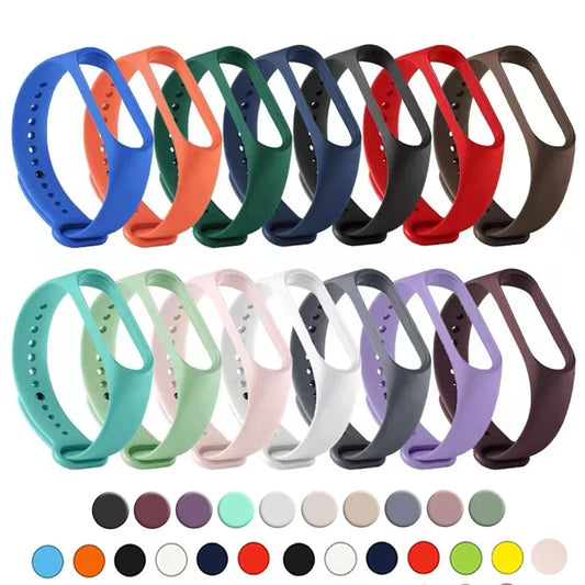 Silicone Watch Strap for Xiaomi Mi Band - Adjustable Replacement Wristband for Mi Band 3 4 5 6 7 Smartwatch