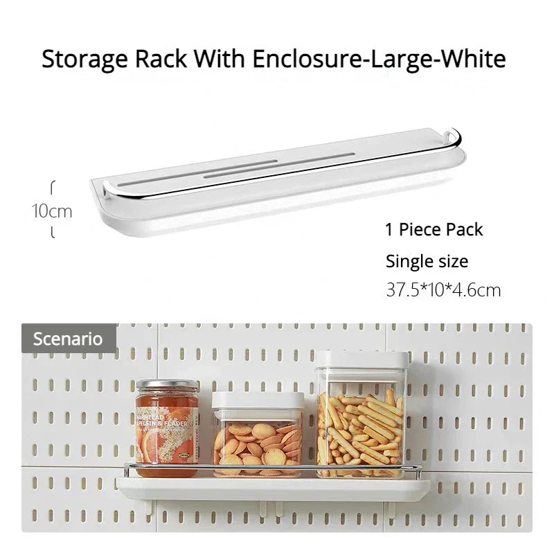 DIY Pegboard Hanging Shelf & Hooks – Wall Organizer for Garage, Kitchen & Room, No-Drill Storage Solution