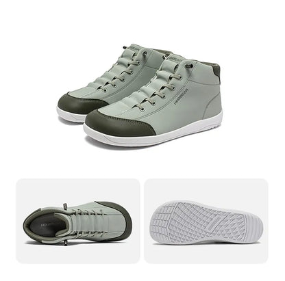 HOBIBEAR Mid-Top Barefoot Shoes — Wide-Toe Ankle Boots for Men & Women, Outdoor Non-Slip Artificial Leather Shoes