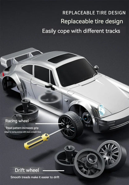New 1:24 High-Speed RC Drift Car — 20KM/H 4WD Remote Control Racing Vehicle with Replaceable Tires, Competition Toy for Kids
