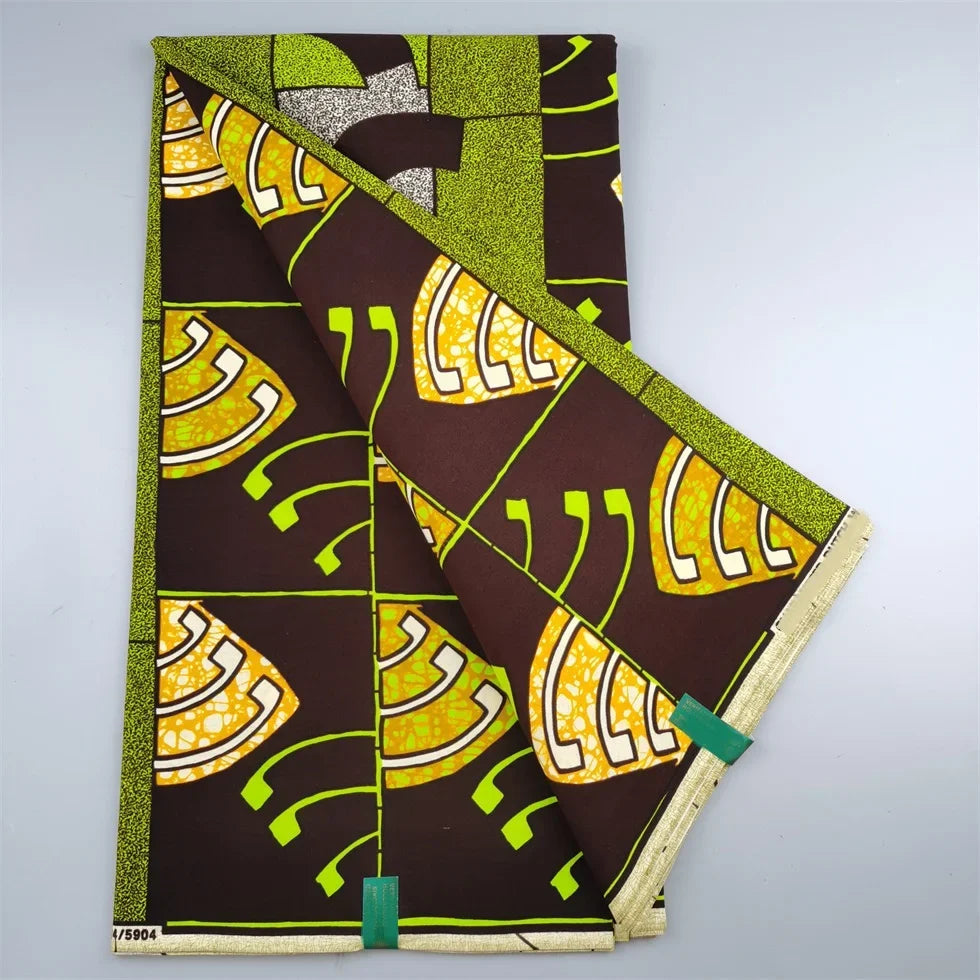 African Wax Fabric - Cotton Nigerian Ankara Batik Block Print Sewing Cloth