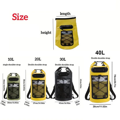 Waterproof PVC Dry Bag Backpack - 10L/20L Shoulder Bag for Kayaking, Trekking, Rafting, Surfing & Boating