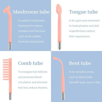 4-in-1 Handheld Electric Facial Therapy Wand – High Frequency Skin Beauty Tool for Acne Treatment and Skin Care