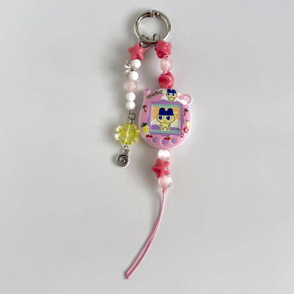 Tamagotchi Phone Strap - Y2K Retro Digital Pet Beaded Keychain Charm for Girls