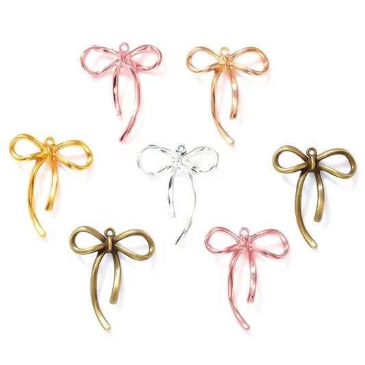 20pcs Bow Knot Charms - 20x25mm Pendant Beads for DIY Bracelet & Necklace Jewelry Making