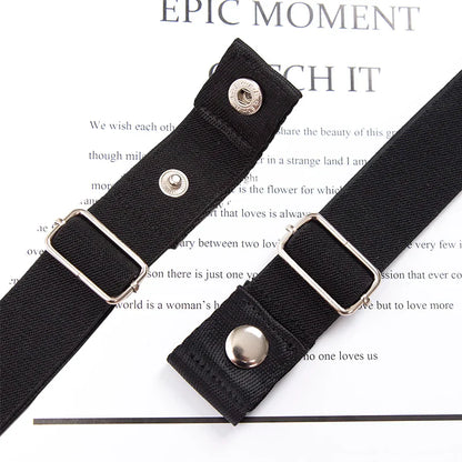 Elastic Buckle-Free Canvas Belt for Women – Stretch Waist Belt for Jeans & Pants, Invisible Lazy Belt